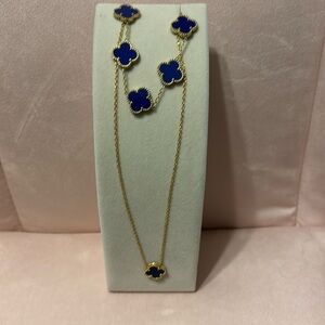 18K GOLD PLATED BLUE CLOVER SET